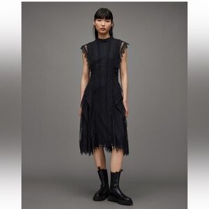All saints freya midi dress Elegant Black Lace Dress